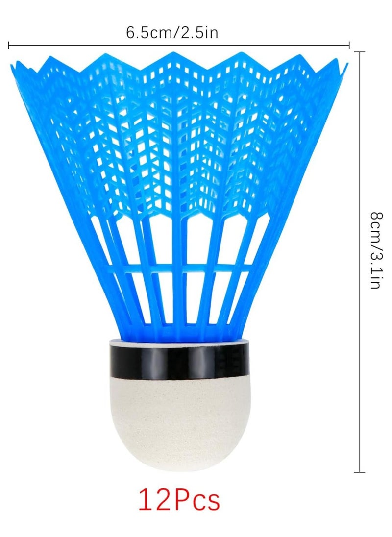 Generic Pack of 12 Shuttlecocks - Coloured Badminton Shuttlecocks, Fun Garden Game, Lightweight Nylon and Plastic Shuttlecocks, For indoor and Outdoor Badminton  - Image 3