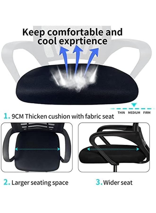 SKY-TOUCH Sky Touch Office Chair Comfort Ergonomic Height Adjustable Desk Chair With Lumbar Support Backrest Black - Image 3