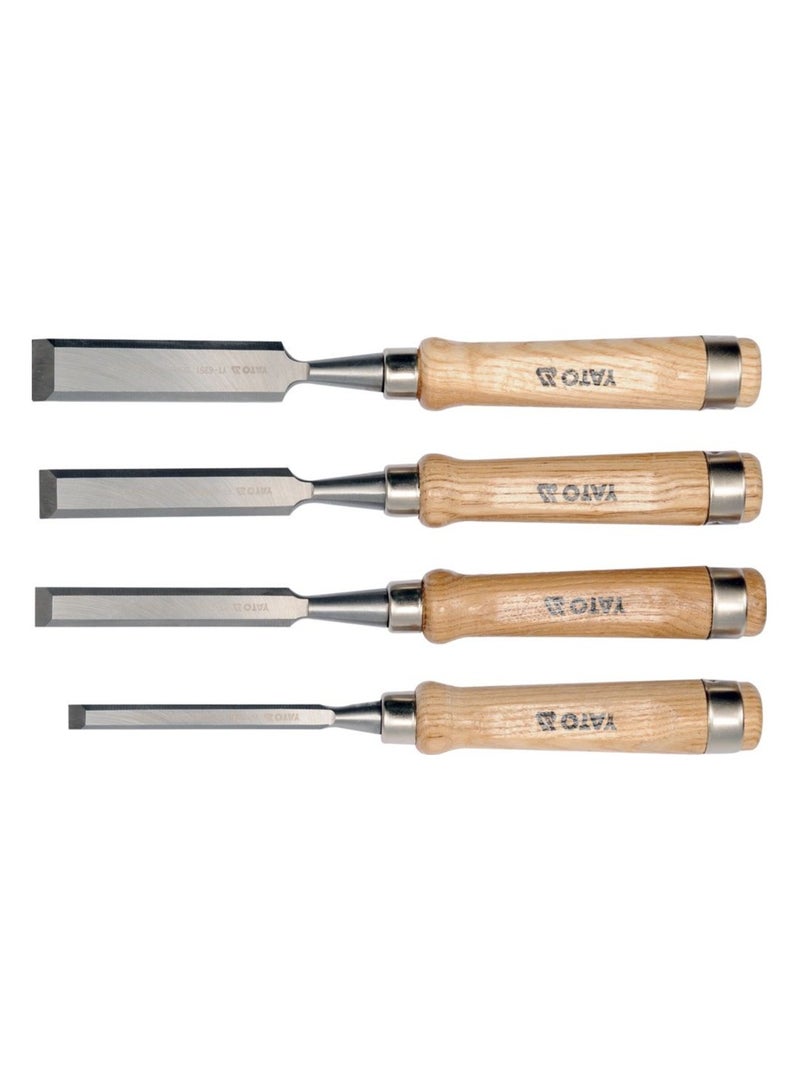 YATO Wood Chisel 4pcs/set (10-16-20-25mm) Wooden Handle D/Blister