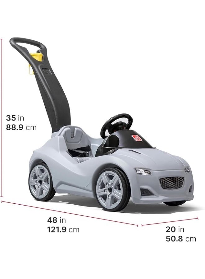 Step2 Whisper Ride Cruiser, Single Seater Kids Push Car, Easy to Store Ride On Toy with Seatbelt, Horn and Storage Trunk, Suitable for Children both Boys and Girls Aged 18m and Above, Gray - Image 3