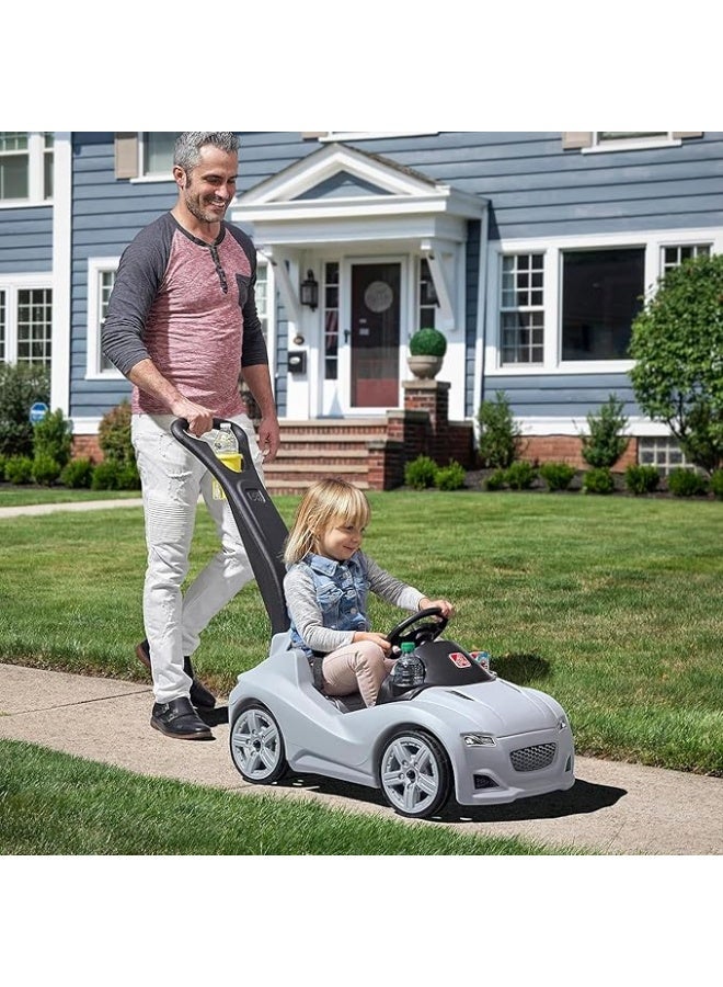Step2 Whisper Ride Cruiser, Single Seater Kids Push Car, Easy to Store Ride On Toy with Seatbelt, Horn and Storage Trunk, Suitable for Children both Boys and Girls Aged 18m and Above, Gray - Image 2