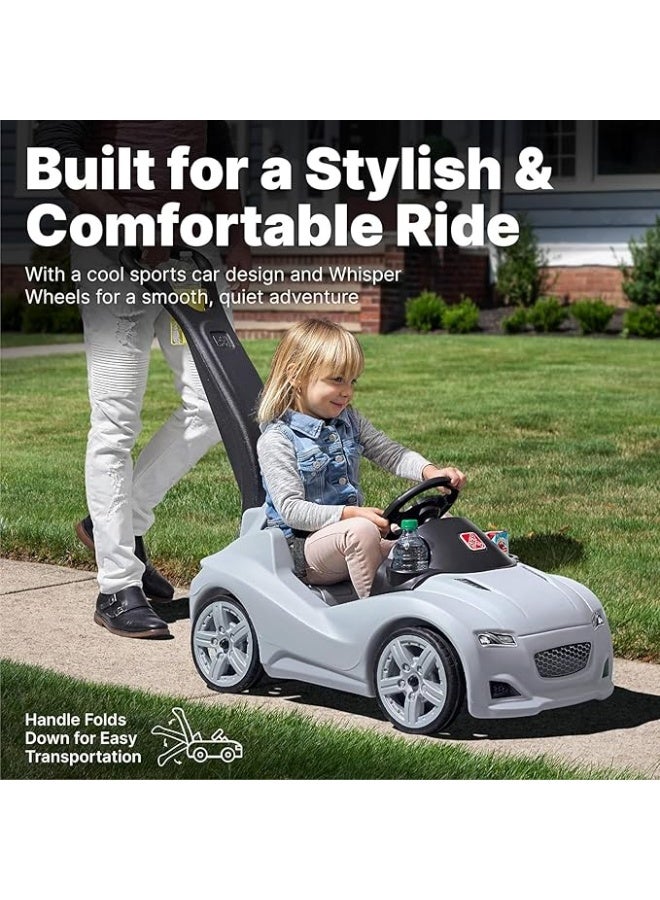 Step2 Whisper Ride Cruiser, Single Seater Kids Push Car, Easy to Store Ride On Toy with Seatbelt, Horn and Storage Trunk, Suitable for Children both Boys and Girls Aged 18m and Above, Gray - Image 4