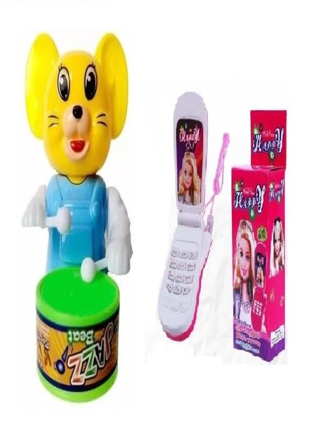 SHANVI Toys Musical Mobile Phone Toy for Kids Cute Drummer Pet Toys with Dancing Action for Kids Toys Sound Toys Key-Operated (CAT_Barbe MOBILE-02) - Image 1