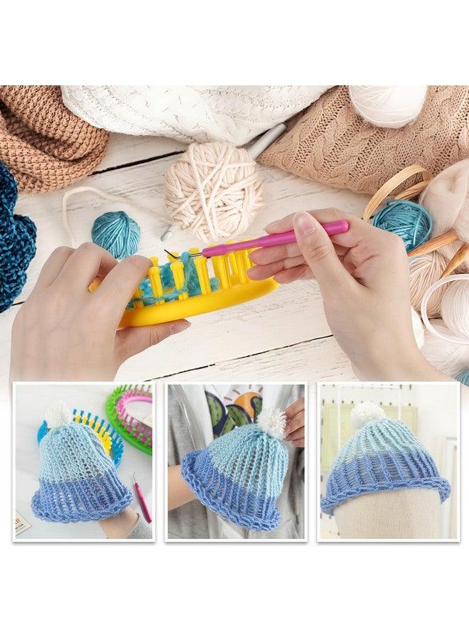 VGoodall VGOODALL 27PCS Round Knitting Loom Set, Circular Loom Set with Hook Needles 20 Skeins Yarn Knitting Supplies for Beginners Hat Scarf Shawl Sweater Sock - Image 5