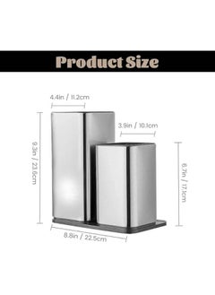 MIXDE Universal Knife Block,2 IN 1 Stainless Steel Kitchen Knife Holder Set for Countertop,Modern Knife Utensil Holder for Counter,Edge-Protect Knife Storage Organizer  - Image 3
