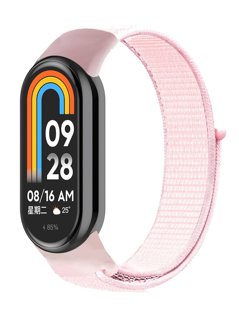 حَبْل تِك حزام نايلون متوافق مع سوار Xiaomi Mi Band 10/Mi Band 9 / Mi Band 8 ناعم قابل للتعديل للرجال والنساء 
