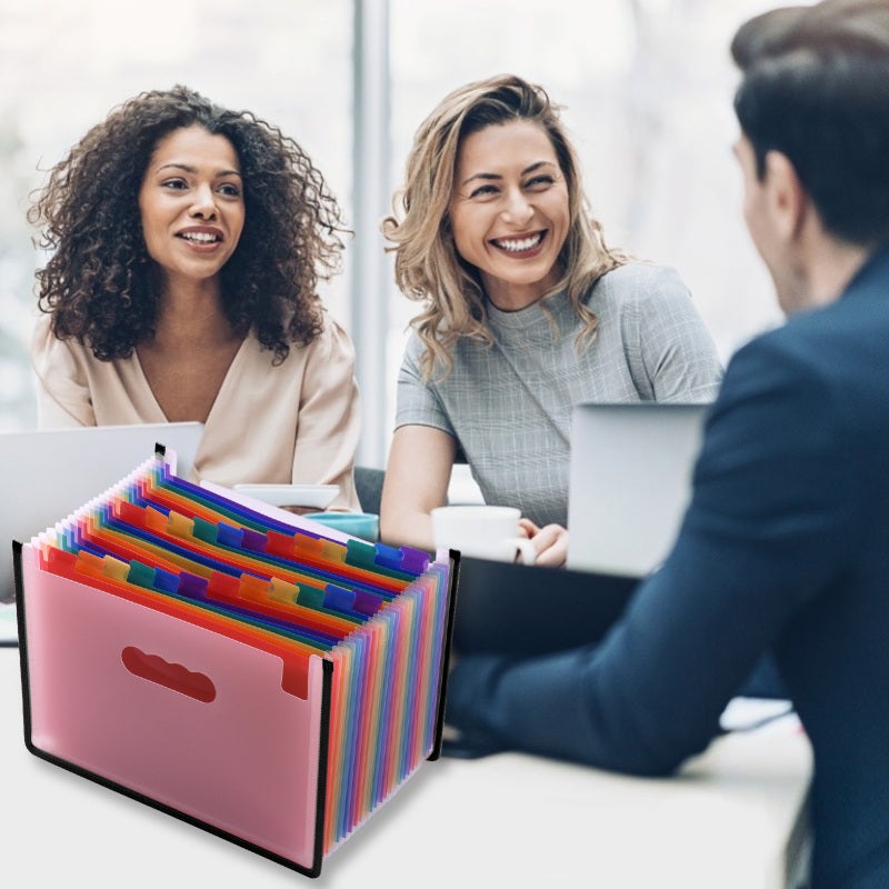 Accordion File Organizer A4 Letter Size 24 Pockets Expanding File Folder - Durable Waterproof PP Material Document Folder With Colorful Tabs for Home Office - Image 3