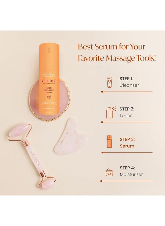 Plantifique - PLANTIFIQUE Korean Vitamin C Face Massage Serum - Perfect for Gua Sha Facial Tools - Collagen & Peptides for Ultimate Hydration and Anti-Aging Glow - Even Skin Tone - Image 1