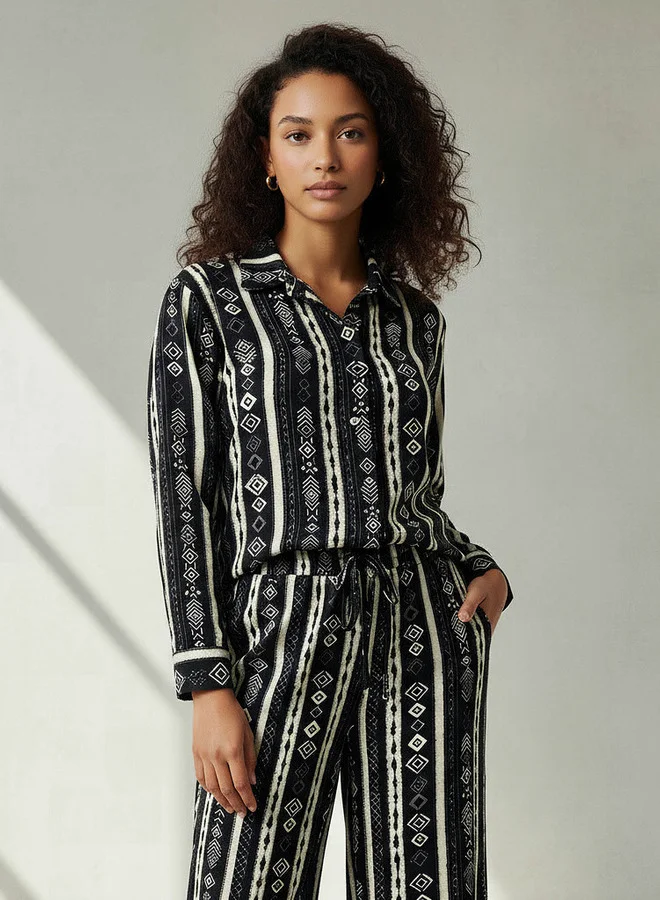 سبلاش فيڤ طقم بلوزة وبنطلون واسع