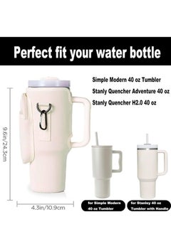 Arabest Stanley Water Bottle Carrier Bag for Stanley 40oz Tumbler, Water Bottle Holder with Pouch and Adjustable Strap, Sleeve Accessories with Pocket for 40oz Cup (Black)  - Image 2