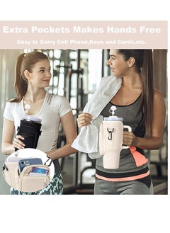 Arabest Stanley Water Bottle Carrier Bag for Stanley 40oz Tumbler, Water Bottle Holder with Pouch and Adjustable Strap, Sleeve Accessories with Pocket for 40oz Cup (Black)  - Image 5