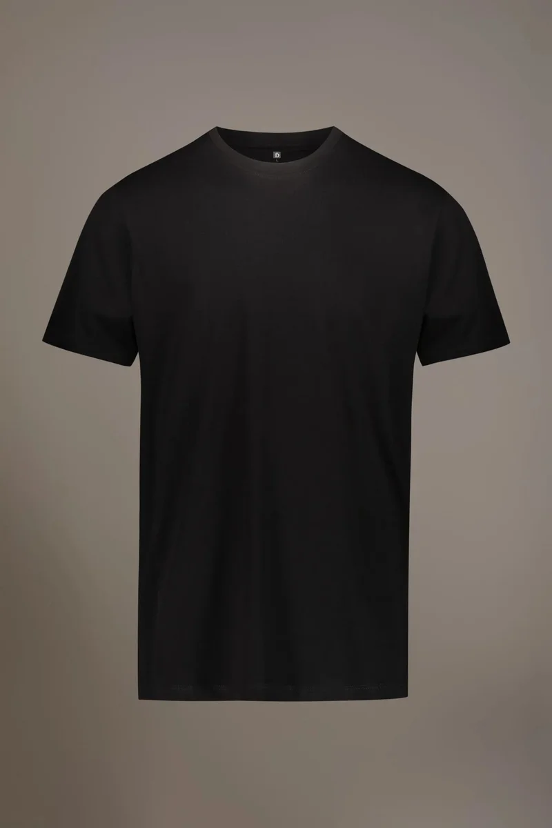 دوبل غانغر Round neck t-shirt 100% cotton - Black