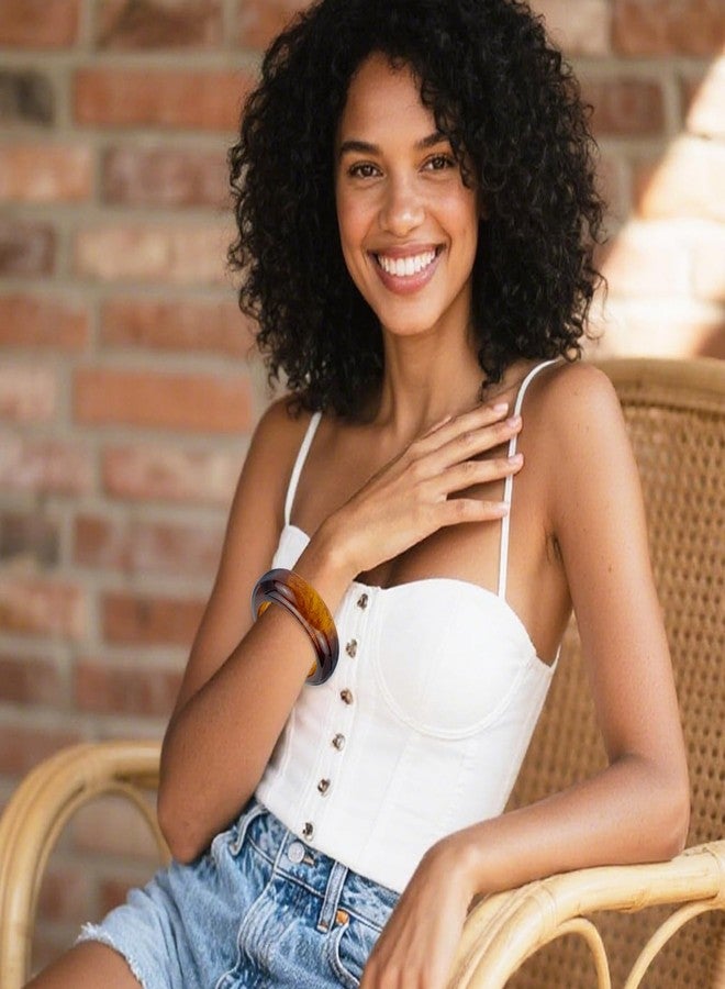 أساور YBMYCM أكريليك سميكة للنساء، أساور معصم هندسية غير منتظمة من الراتنج، قابلة للتكديس، هدية مجوهرات - Image 5