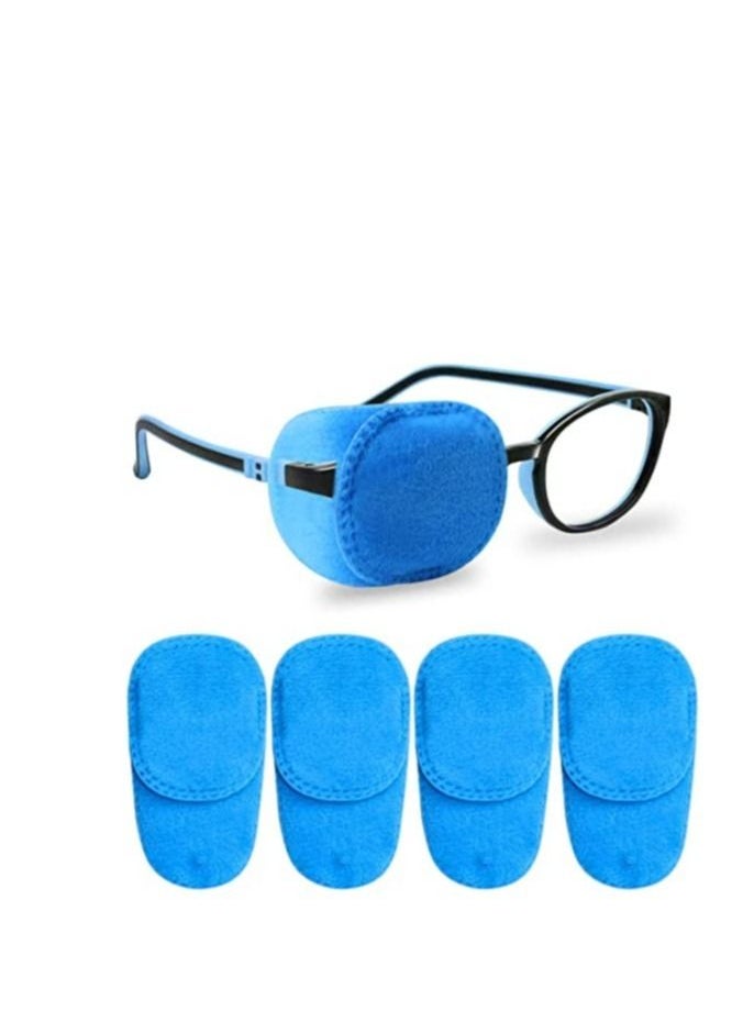 SYOSI - 4 Pack Eye Patches for Kids Girls Boys Right Left Eye Patch for Glasses Lazy Eye Patch for Children Treating Lazy Eye Amblyopia Strabismus and After Surgery 10 x 5cm Full Coverage (Blue) - Image 1