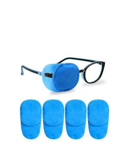 SYOSI 4 Pack Eye Patches for Kids Girls Boys Right Left Eye Patch for Glasses Lazy Eye Patch for Children Treating Lazy Eye Amblyopia Strabismus and After Surgery 10 x 5cm Full Coverage (Blue)  - Image 2