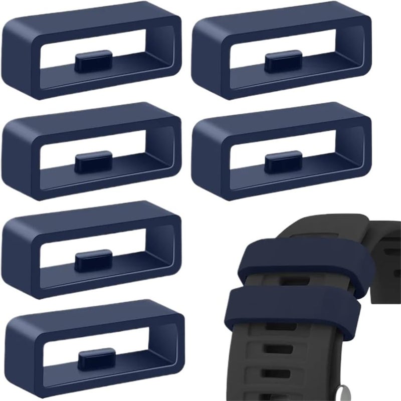 20mm Blue Silicone Watch Band Holder 20pcs Strap Loop Ring Accessories - Image 1