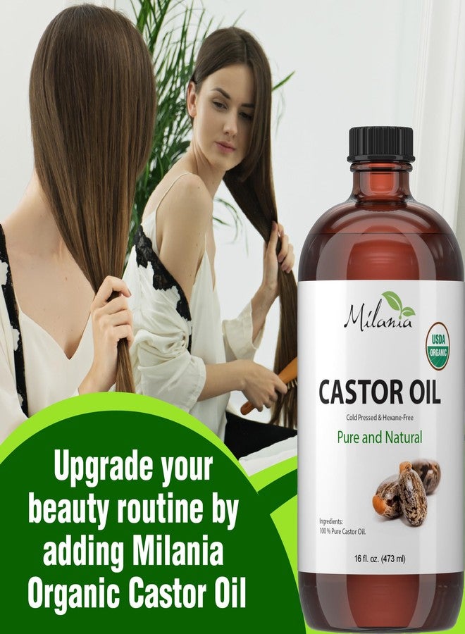 MILANIA Organic Castor Oil - Glass Bottle - Cold Pressed & Hexane-Free (16 fl. oz.) - Image 3
