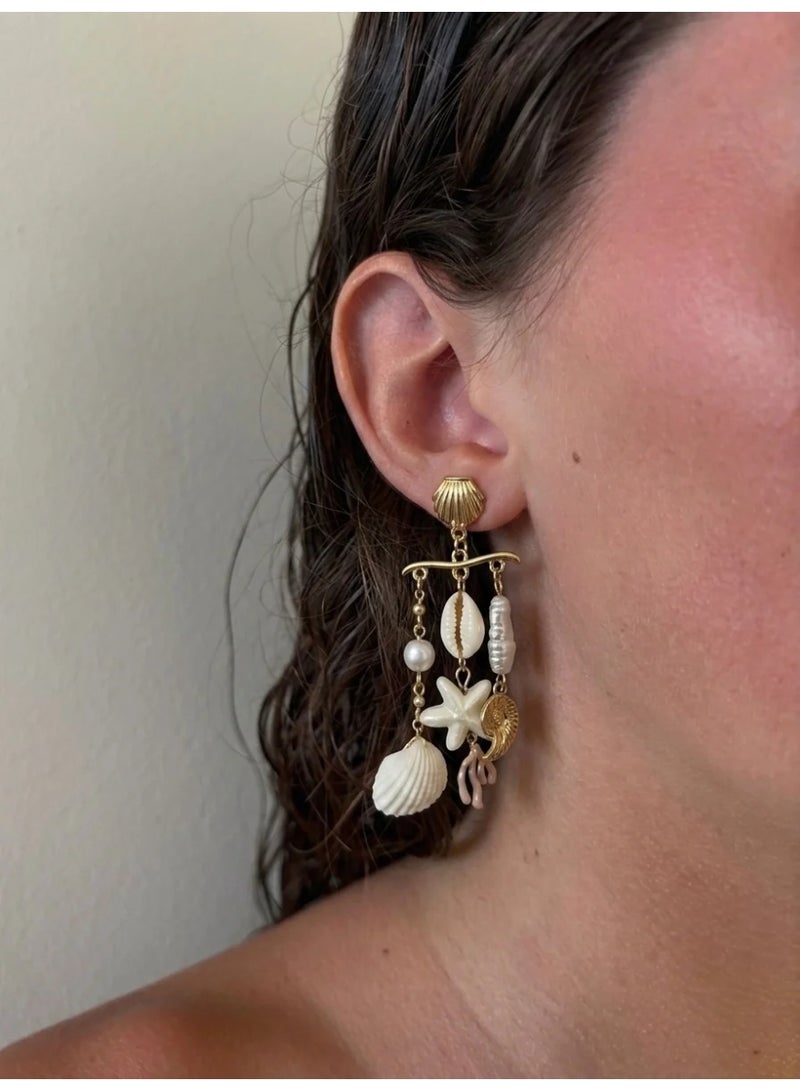 Urban Jewel Summer Shells Dangle Earrings - Image 2
