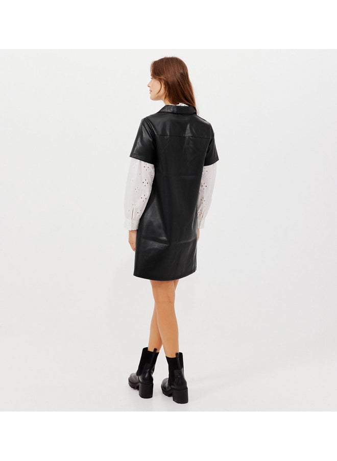 promod Short faux leather dress  - Image 4