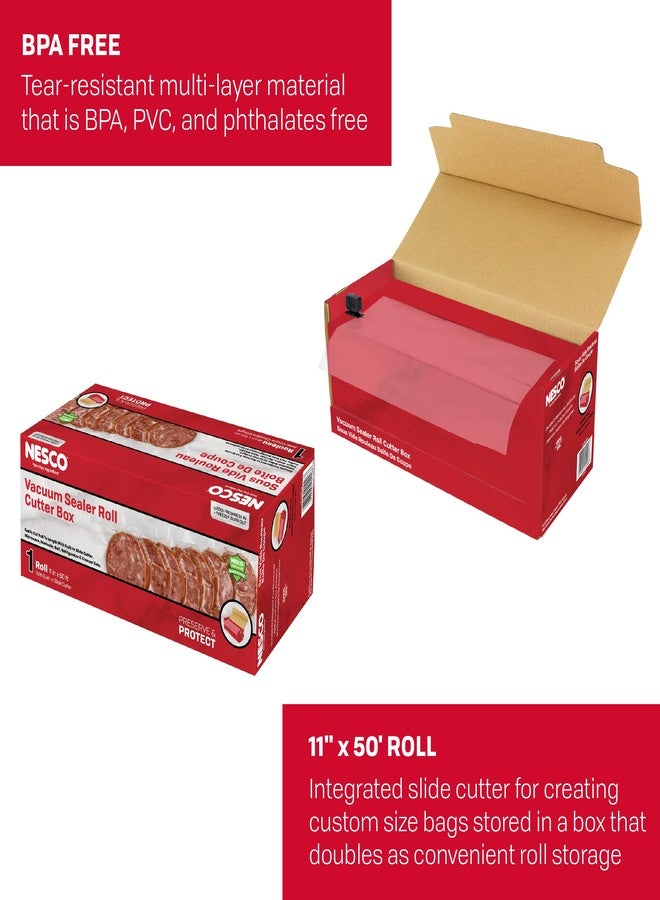 Nesco Vacuum Sealer Cutter Box with 50' of Heavy Duty Vacuum Sealer Roll 11" x 50' - Image 3