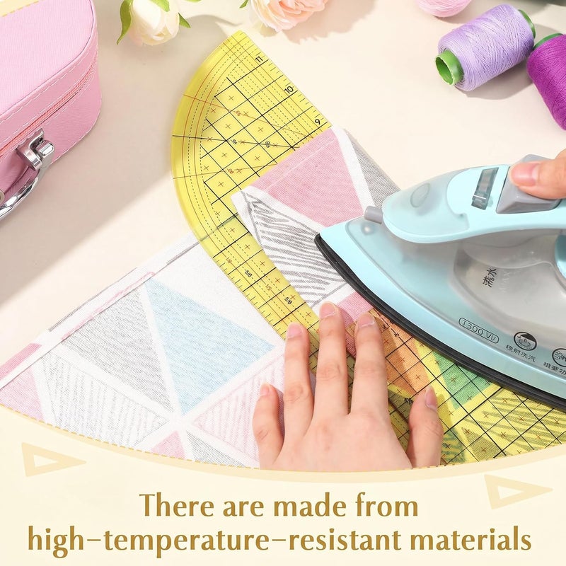 Weewooday Hot Ironing Ruler, Heat Resistant Hemmer Ruler Sewing Tools Measuring Handmade Tool for Electric Iron Home Work(4 x 12 Inch) - Image 2