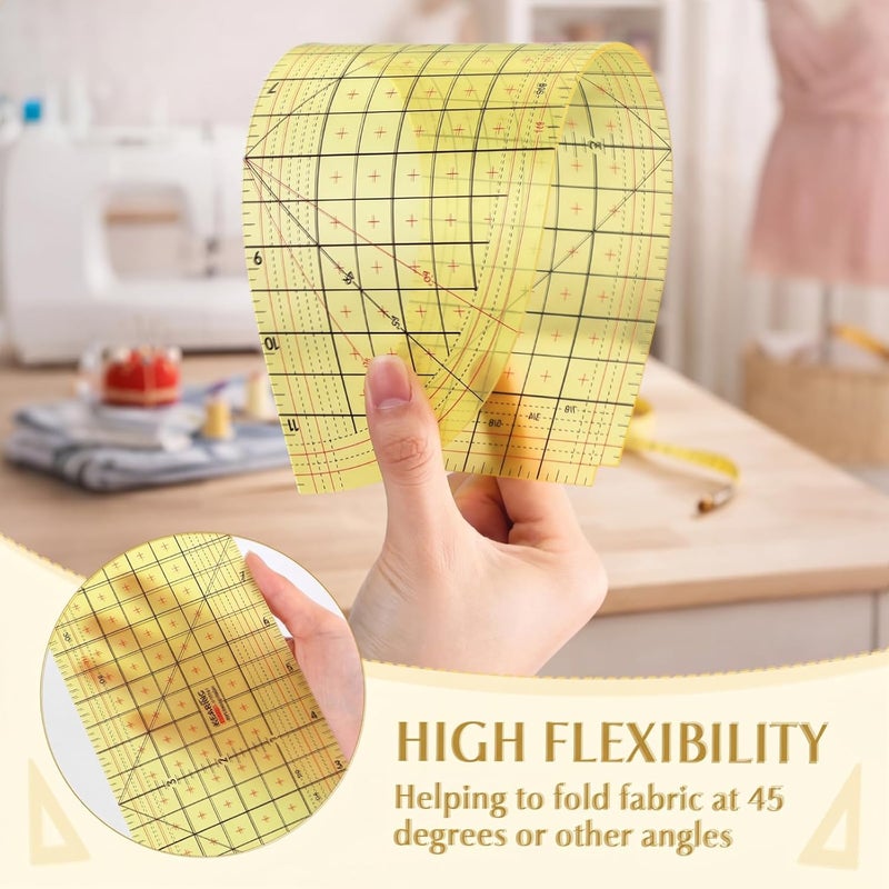 Weewooday Hot Ironing Ruler, Heat Resistant Hemmer Ruler Sewing Tools Measuring Handmade Tool for Electric Iron Home Work(4 x 12 Inch) - Image 3