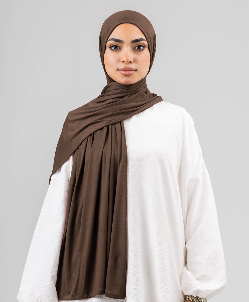 طرحة ليكرا أنيقة بني غامق