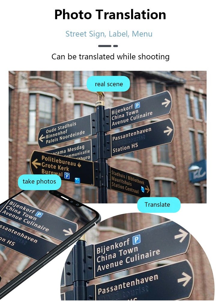 Generic - Intelligent Language Translator Tempered Glass Shell BT 4.2 70+ Languages Ultra Long Standby Chat & Dating & Text Translation - Image 1