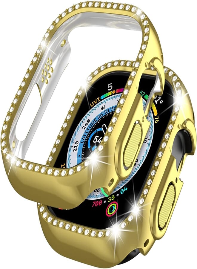 Next Next store Compatible with i watch Ultra 49mm PC Protective Case for Women Girls (Gold)