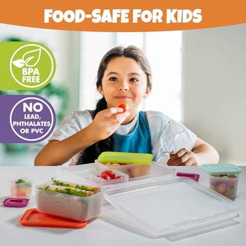 Bentology Bento Lunch Box Set w 5 Removable Nesting Containers- Adaptable Inner Compartment Portion Sizes- Meal Prep Snack Holders for Back to School, Leakproof Durable & BPA Free- Dishwasher Safe - Image 4
