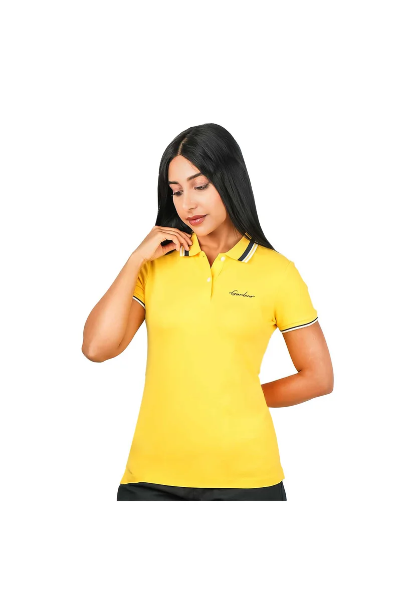 جيوردانو قميص بولو نسائي أصفر للاستخدام اليومي