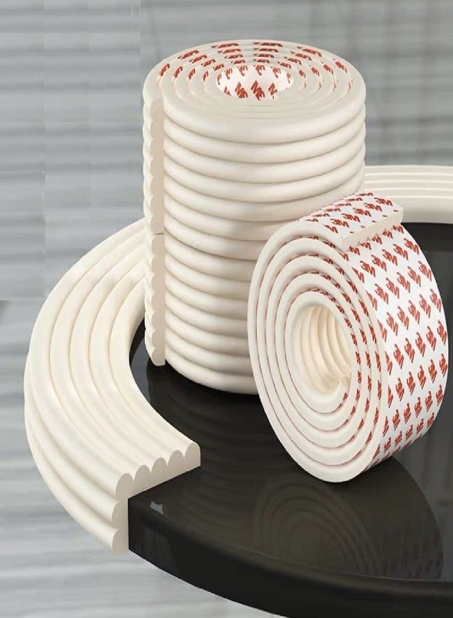 OLWICK شريط حماية الحواف والزوايا من OLWICK® قطعة واحدة من الفوم عالي الكثافة بطول مترين + قطعتان من واقيات أصابع الأطفال للأبواب (لون كريمي) - Image 2