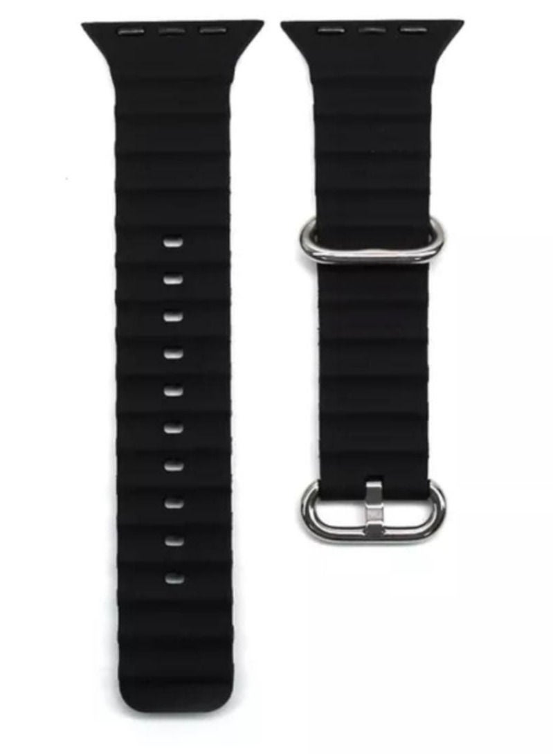 The new rubber strap for the Apple Watch  black color 44mm - Image 2