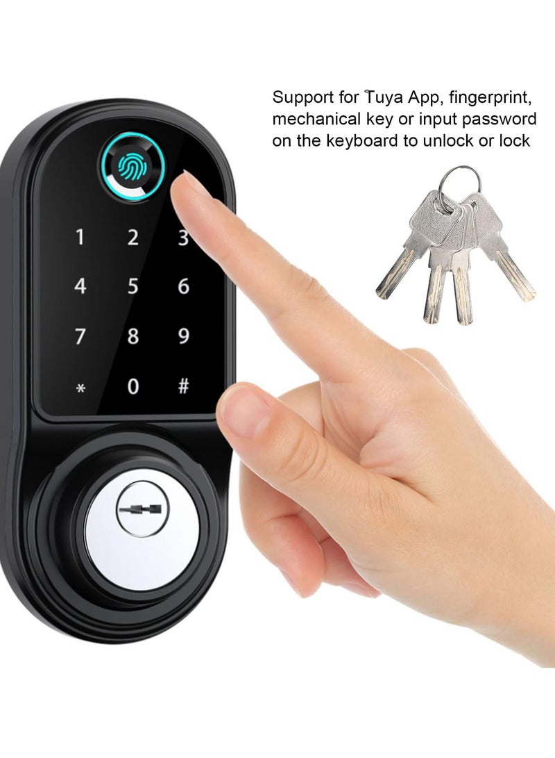 GGOOT Smart Door Lock, Biometric Fingerprint Door Lock, Touchscreen Password Deadbolt Lock, Fingerprint Password Key Unlock Function Type C Charging Port for Home Office Hotel Apartment - Image 4