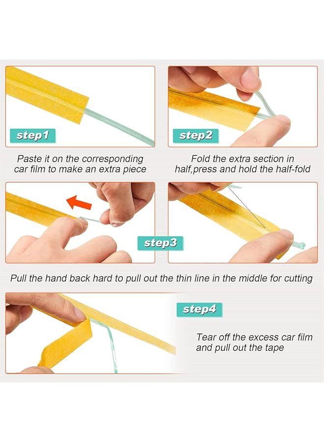 SYOSI Vinyl Wrap Cutting Edge Detailer Tool - Finish Line Roll For Car, Auto, Motorcycle, Boat Graphic Decal - 33 Ft (10M), Green - Image 3