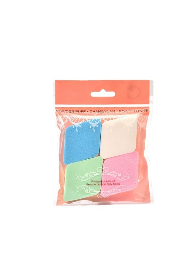 Ucanbe 4Pcs Rhombus Makeup Sponges – Multi-Color Thick Hydrophilic Puff Set, Dual-Use Dry & Wet Beauty Blenders for Foundation & Powder - Image 2
