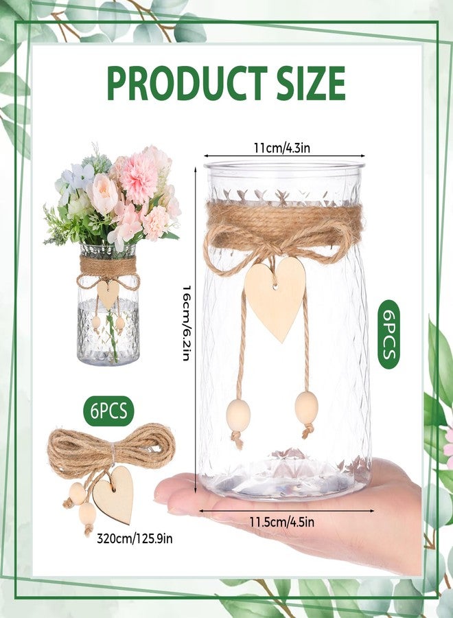 AORSOR Bud Vase Set of 6 Vases for Centerpieces Plastic Small Flower Clear Bud Vases in Bulk Mini Ribbed Vases for Wedding Table Decorations Birthday Party Home Decor Housewarming Gift - Image 2