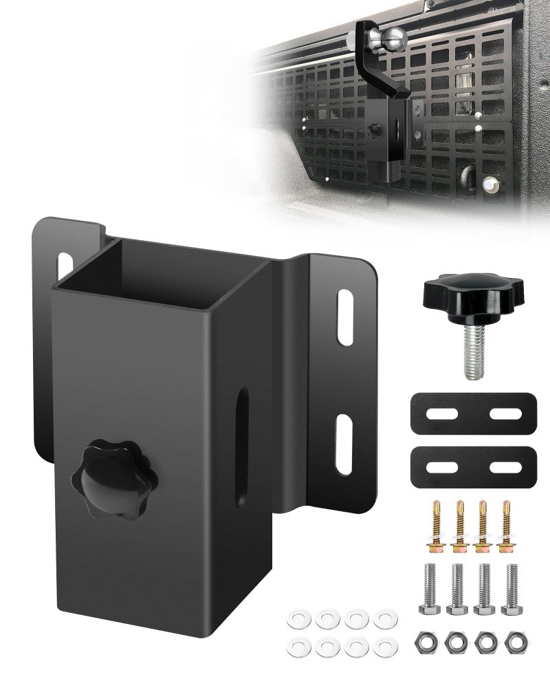Krysolad Hitch Holder Truck Bed 2inch Trailer Hitch Storage Bracket Holds 200 Pounds Fit for Molle Panel - Image 2
