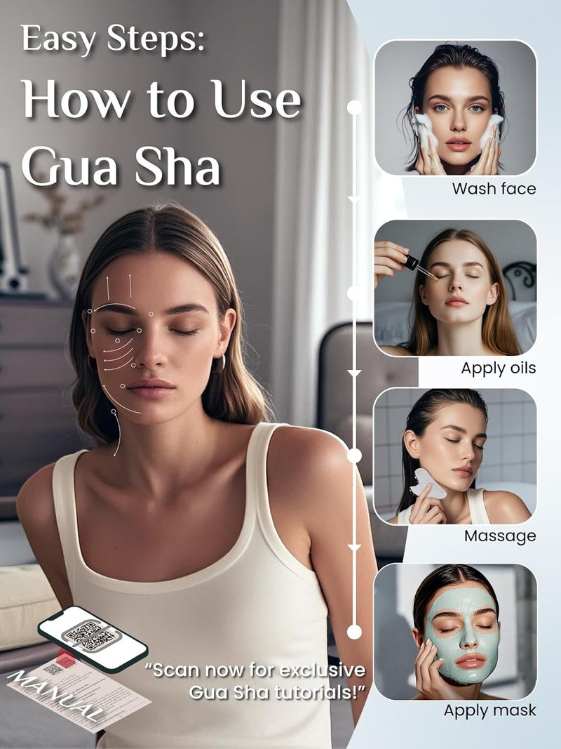 Rena Chris Gua Sha Facial Tools, Stainless Steel Guasha Tool, Manual Massage Sticks for Jawline Sculpting and Puffiness Reducing, Skin Care Gift (Silver) - Image 5
