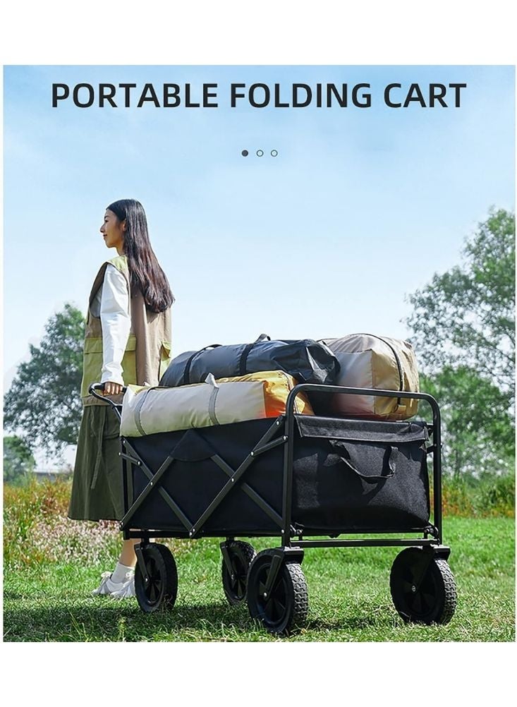 Premium Folding Utility Wagon Cart Medium 72x46.5x47 cm – Collapsible Heavy Duty Garden & Camping Trolley - Image 3