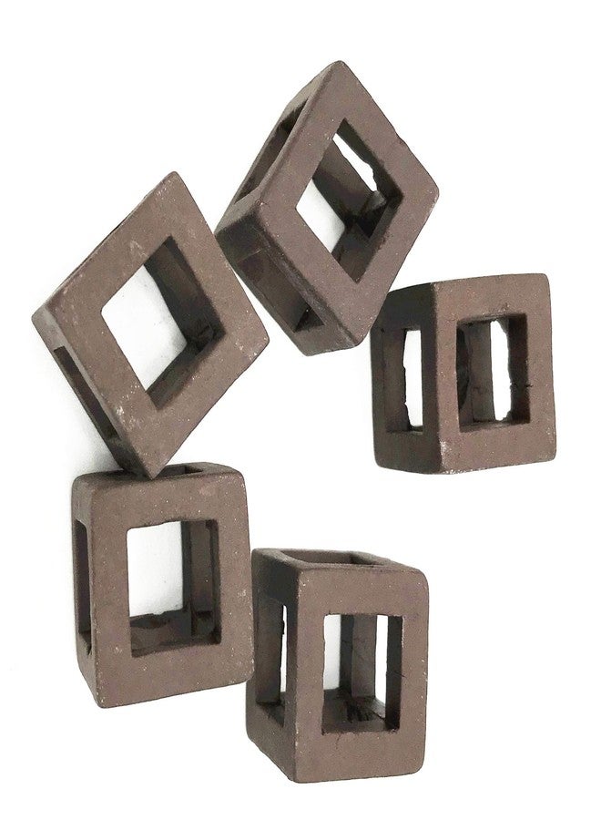 XMHF Ceramic Aquarium Small Fish Shrimp Crayfish Breeding Cube Block Shelter 5 Pcs - Image 2