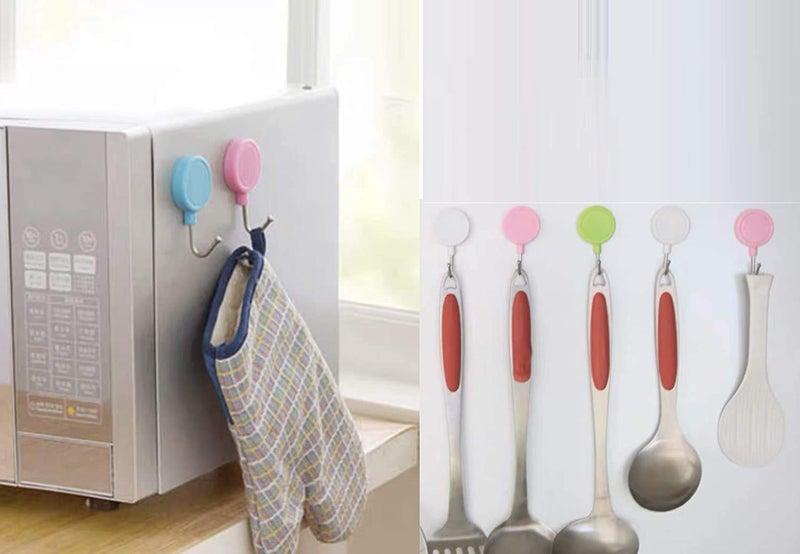 CATSON Magnetic Hooks for Strong Hanging Home Kitchen Fridge Hanger 8 pc Multicolour Plastic - Image 4