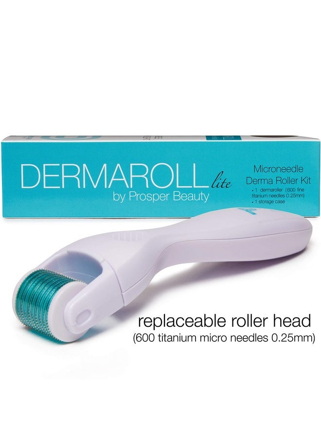 Prosper Beauty Derma Roller Microneedle Kit [DERMAROLL LITE 0.25mm by Prosper Beauty] Face Roller with Replaceable Head Exfoliation Microdermabrasion Micro Derma Skin Care Tool Dermaplaning Microneedling  - Image 2