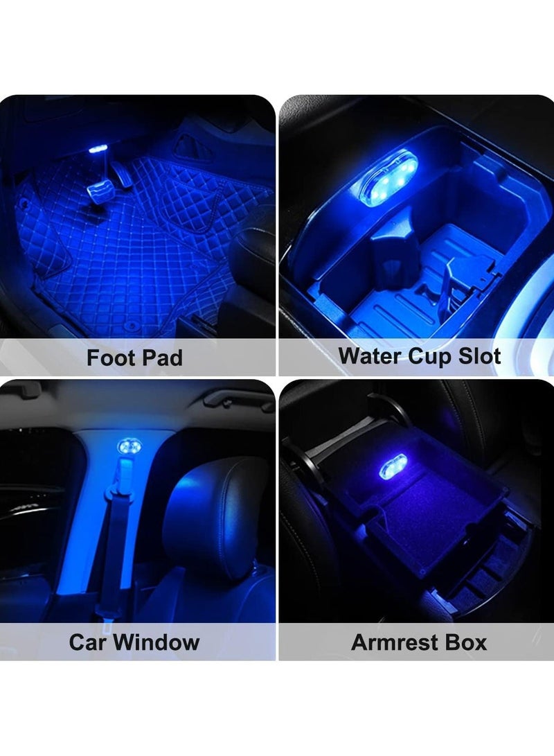 MUNTAQI 4pcs Wireless LED lights for Car Interior, 7 Colors Interior Car Lights， USB Rechargeable Automotive Neon Accent Light Kits, Installation of Magnetic Car Interior Lights - Image 2