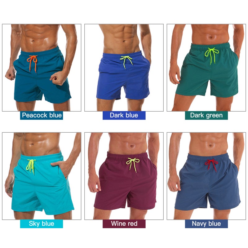 Swimsuit Bottom Quick Dry M Wine Red Breathable Water-Repellent Swim Trunks - Hidden Pockets Comfortable Mesh Lining for Swimming Surfing Beach Sports - Image 2