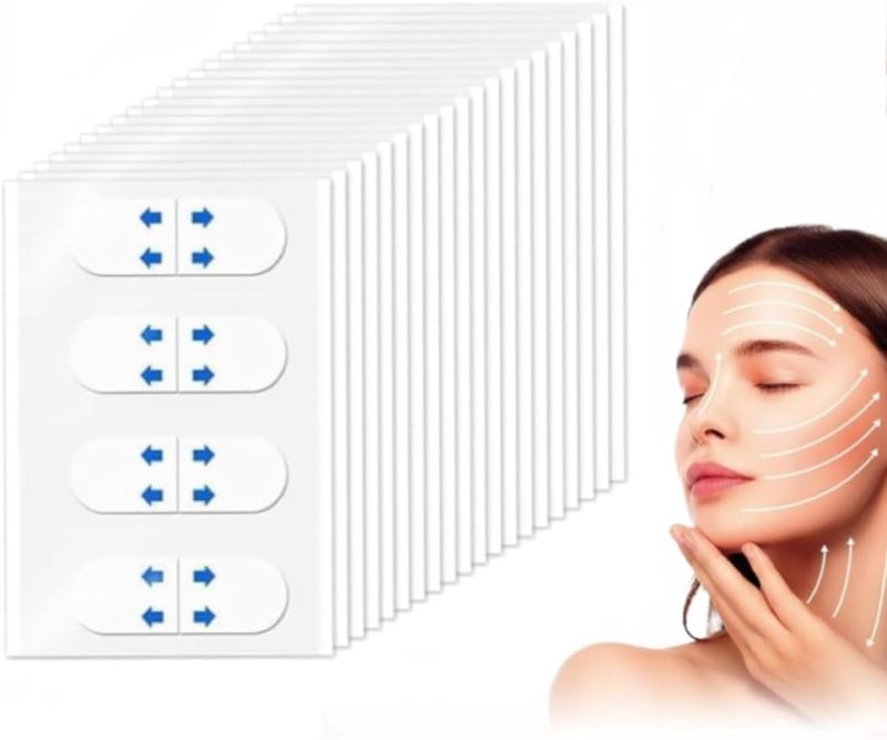 Face Lift Tape Blue - Instant Face Lift Wrinkle Patches for Facial Contouring, Double Chin Reduction and Makeup Application - Image 1