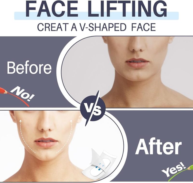 Face Lift Tape Blue - Instant Face Lift Wrinkle Patches for Facial Contouring, Double Chin Reduction and Makeup Application - Image 2