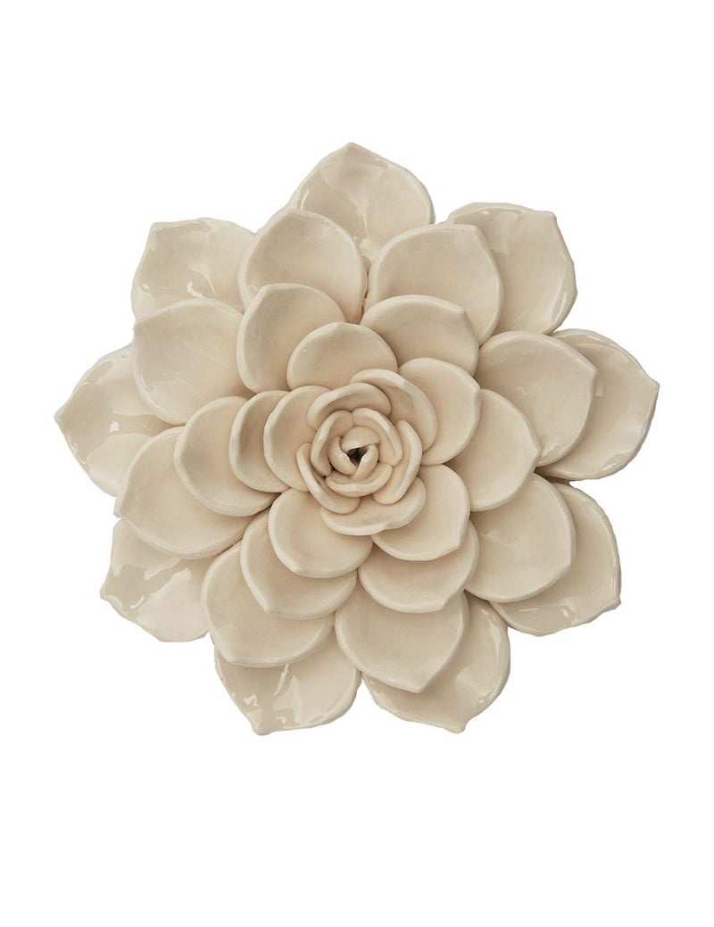 SEINHIJO Ceramic Flower Wall Decor 3D Wall Art Sculpture Modern Arts Gifts White 67inch
