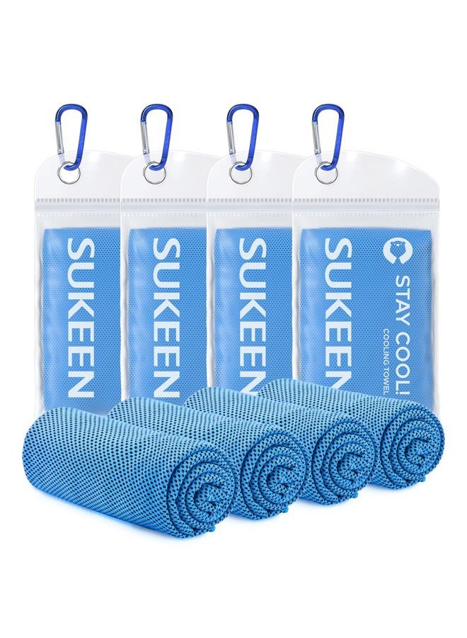 Sukeen [4 Pack] Cooling Towel (40"x12"), Ice Towel, Soft Breathable Chilly Towel, Microfiber Instant Cooling Towel for Yoga, Sport, Running, Gym, Workout,Camping, Fitness, Workout (4pack-Blue) - Image 1