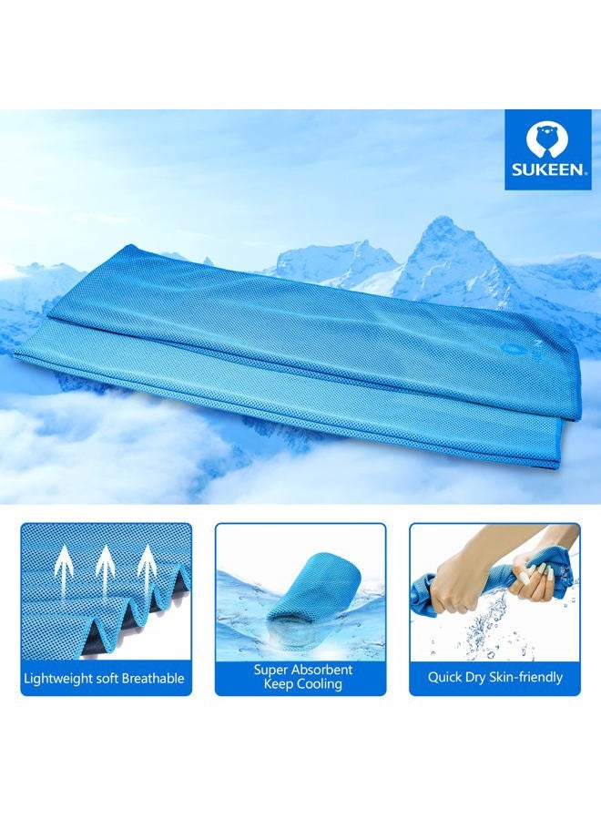 Sukeen [4 Pack] Cooling Towel (40"x12"), Ice Towel, Soft Breathable Chilly Towel, Microfiber Instant Cooling Towel for Yoga, Sport, Running, Gym, Workout,Camping, Fitness, Workout (4pack-Blue) - Image 2